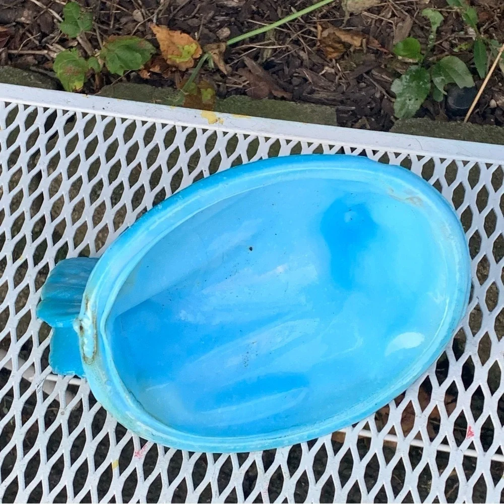 Vintage Blue Slag Glass Hen on Nest Dish Replacement Top